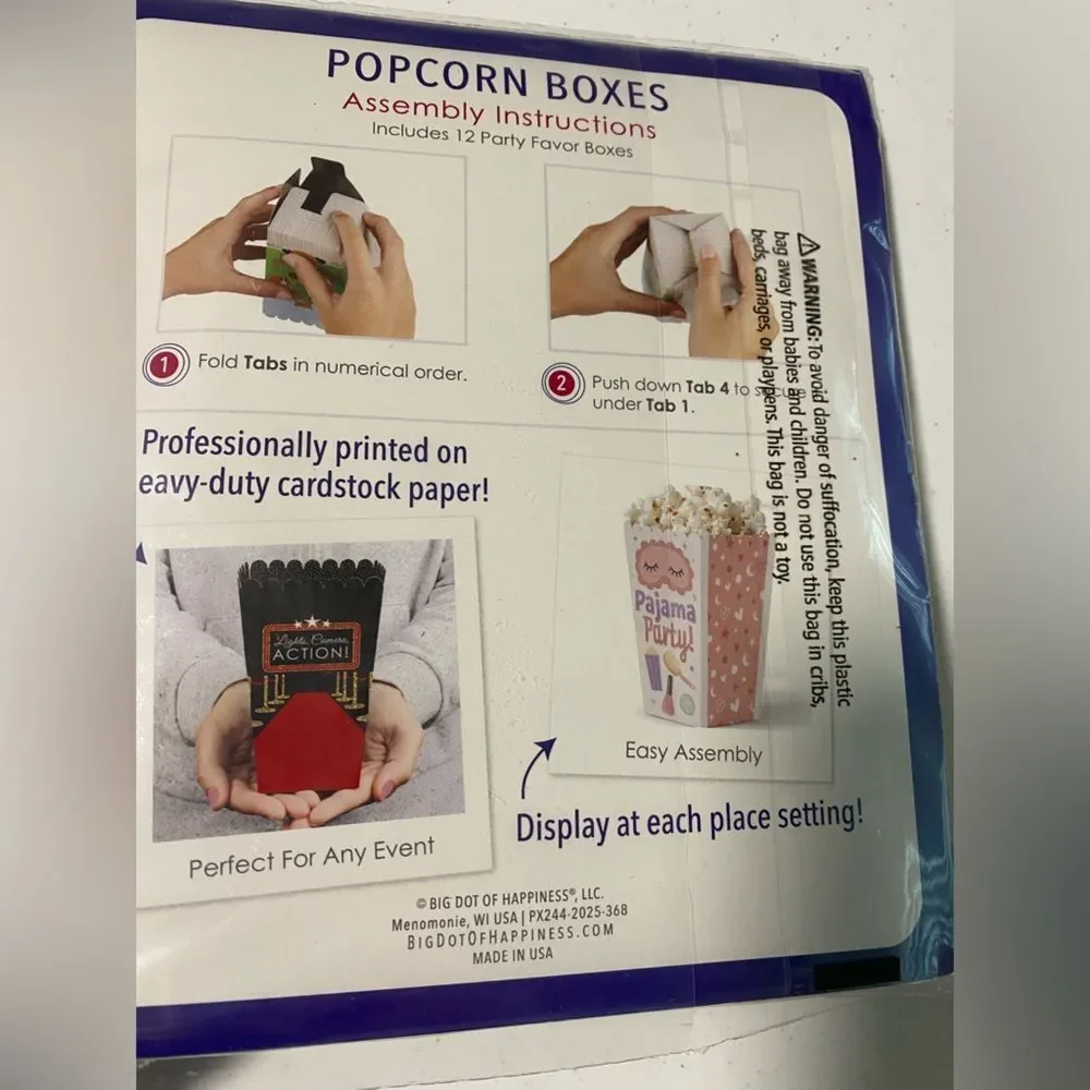 Party decor supplies Red Carpet Movie Night Party Favor Popcorn Treat Boxes 12